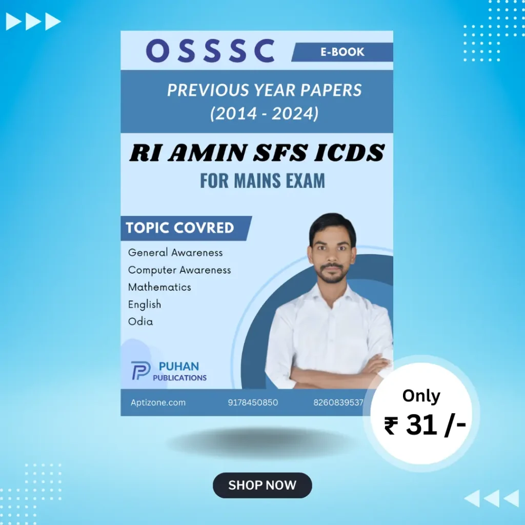 OSSSC RI Amin SFS ICDS Syllabus Exam Pattern 2024 and Selection Process